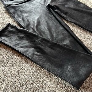 Spanx Black Metalic Leggings Women’s Medium stretchy shape wear